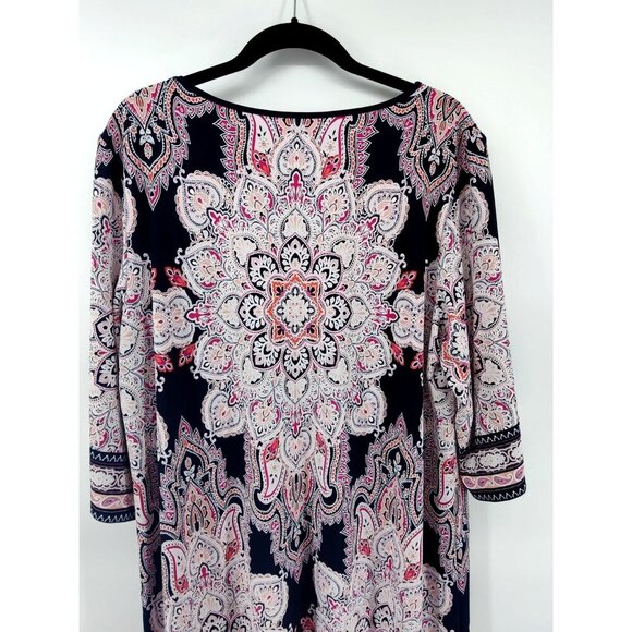 Sandra Darren Blue & Pink Mandala Shift Dress Size 2X - Picture 8 of 10